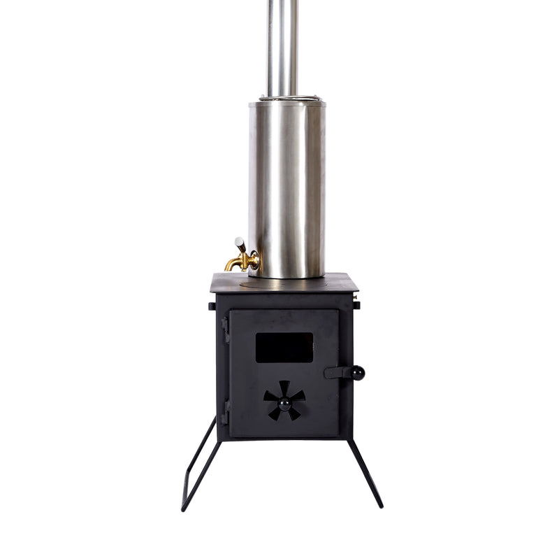 Outbacker stove water heater 